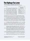 KIPLINGER'S TAX LETTER magazine